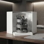 3-Tier 360-Degree Rotating Desk Organizer Multipurpose Stationery Caddy Charcoal Grey Storage Holder - Image 2