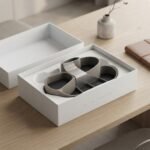 Multi-Tier Stepped Desk Organizer and Stationery Tray – Taupe Grey - Image 3